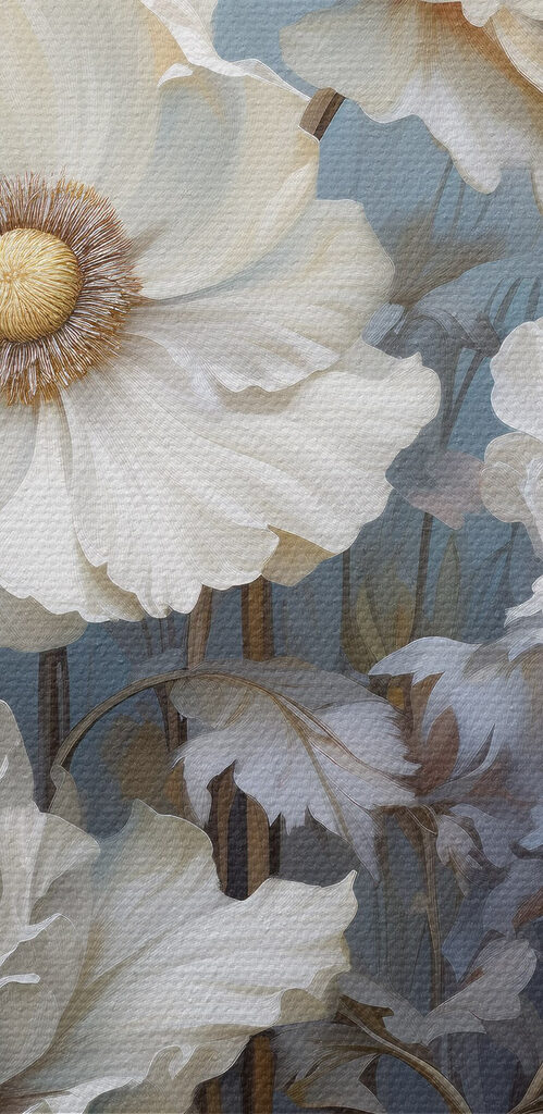 Painting of white flowers