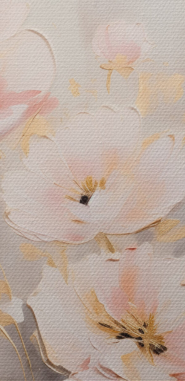 Malerei von Blumen auf einer weißen Fläche Malerei von Blumen auf einer weißen Fläche