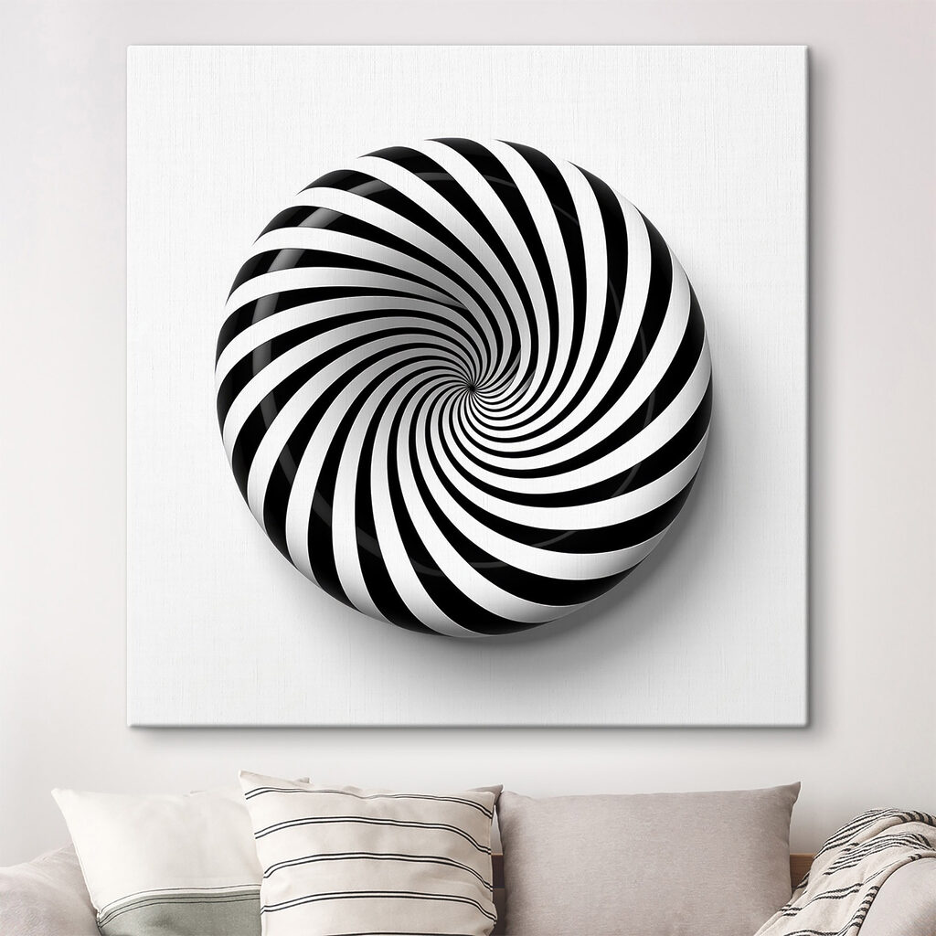 Black and white swirly object