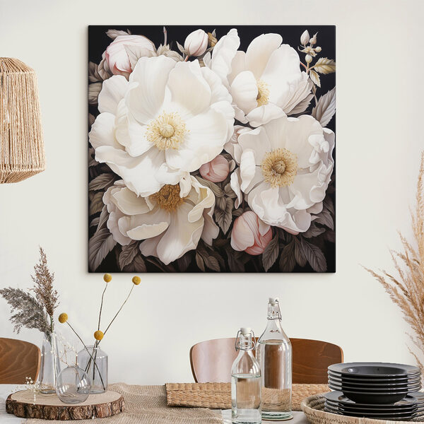 Malerei von weißen Blumen Malerei von weißen Blumen
