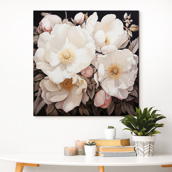 Malerei von weißen Blumen Malerei von weißen Blumen