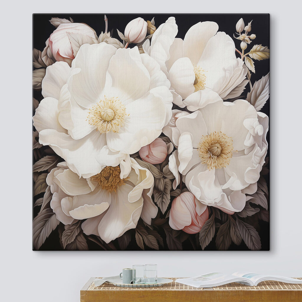 Painting of white flowers
