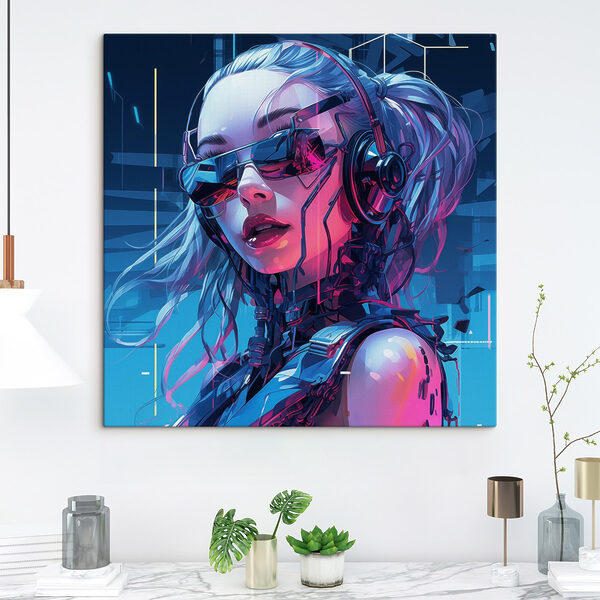 Frau mit Kopfhörern und Sonnenbrille Frau mit Kopfhörern und Sonnenbrille