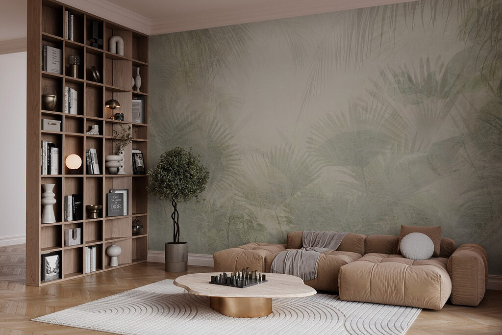 White background with palm leaves White background with palm leaves