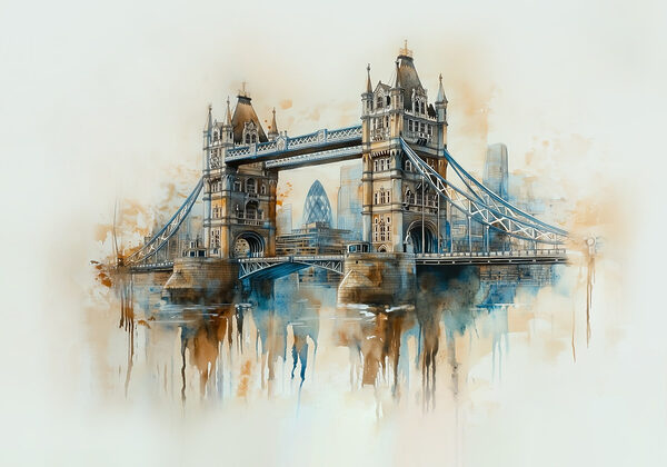 Aquarell einer Brücke Aquarell einer Brücke