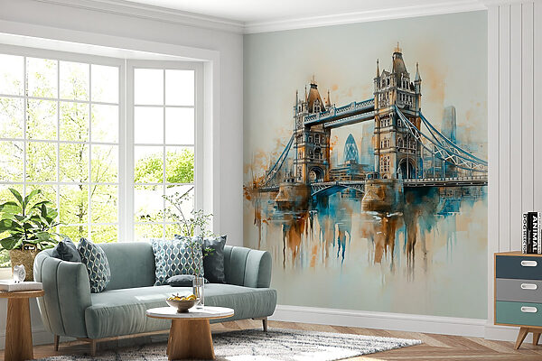 Aquarell einer Brücke Aquarell einer Brücke