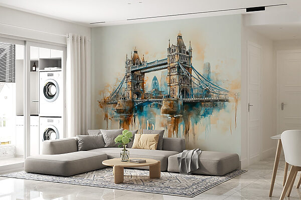 Aquarell einer Brücke Aquarell einer Brücke