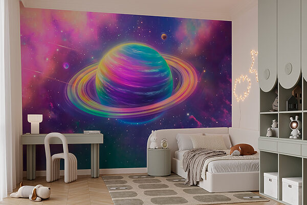 Bunter Planet im Weltraum Bunter Planet im Weltraum