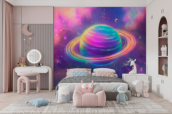 Bunter Planet im Weltraum Bunter Planet im Weltraum