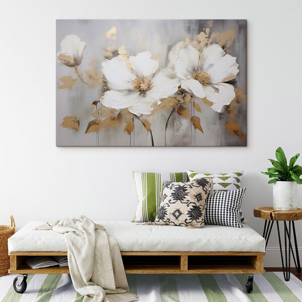 Malerei von weißen Blumen Malerei von weißen Blumen
