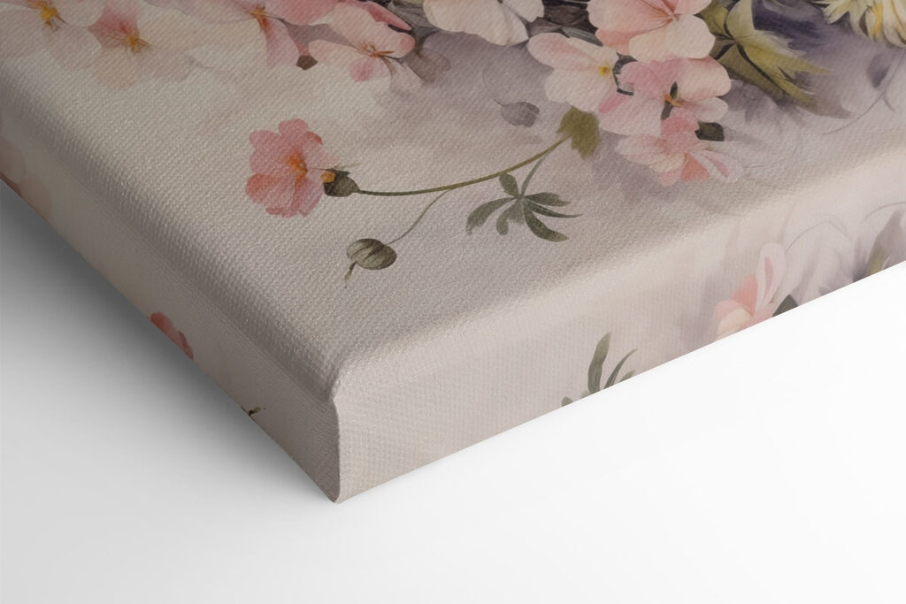 Painting of flowers on a white background