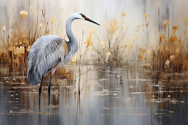 Vogel im Wasser stehend Vogel im Wasser stehend