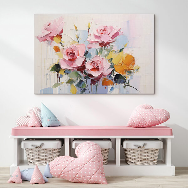 Gemälde von Blumen auf weißem Hintergrund Gemälde von Blumen auf weißem Hintergrund