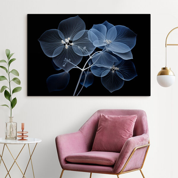 Translucent flowers on a dark background