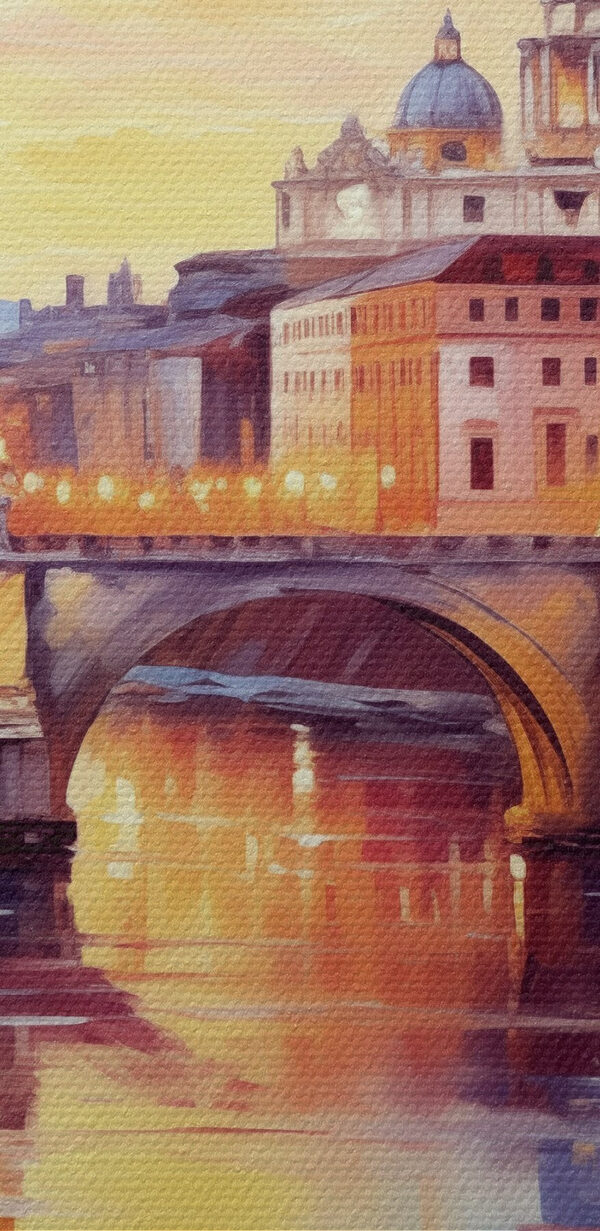 Brücke über einen Fluss mit einem Gebäude im Hintergrund Brücke über einen Fluss mit einem Gebäude im Hintergrund