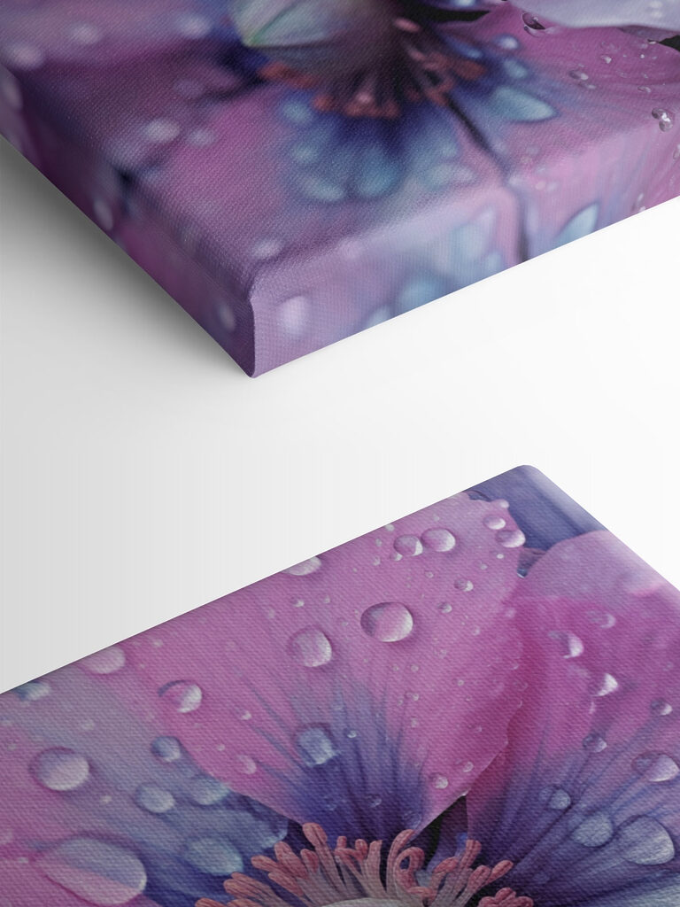 Delicate flowers adorned with water droplets