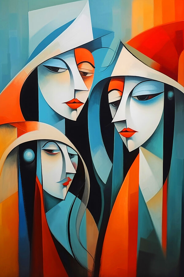 Gruppe von Frauen mit verschiedenen Farben Gruppe von Frauen mit verschiedenen Farben