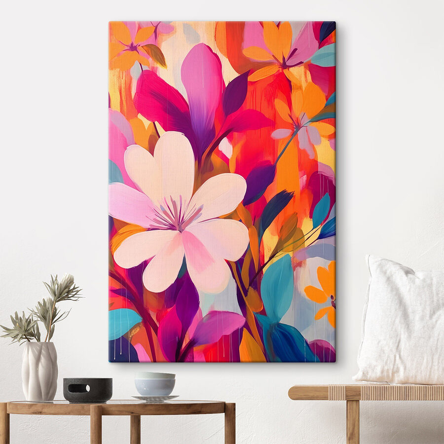 Malerei von Blumen und Blättern
