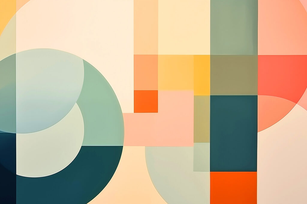 Colorful art piece with different shapes