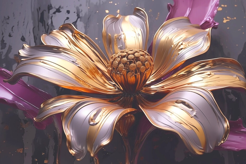 Beautiful flower with flowing petals