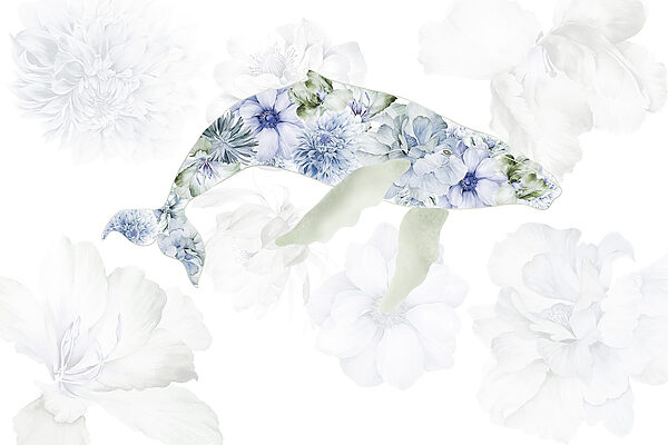Walfisch mit Blumen darauf Walfisch mit Blumen darauf