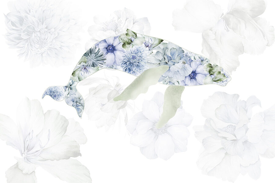 Walfisch mit Blumen darauf Walfisch mit Blumen darauf