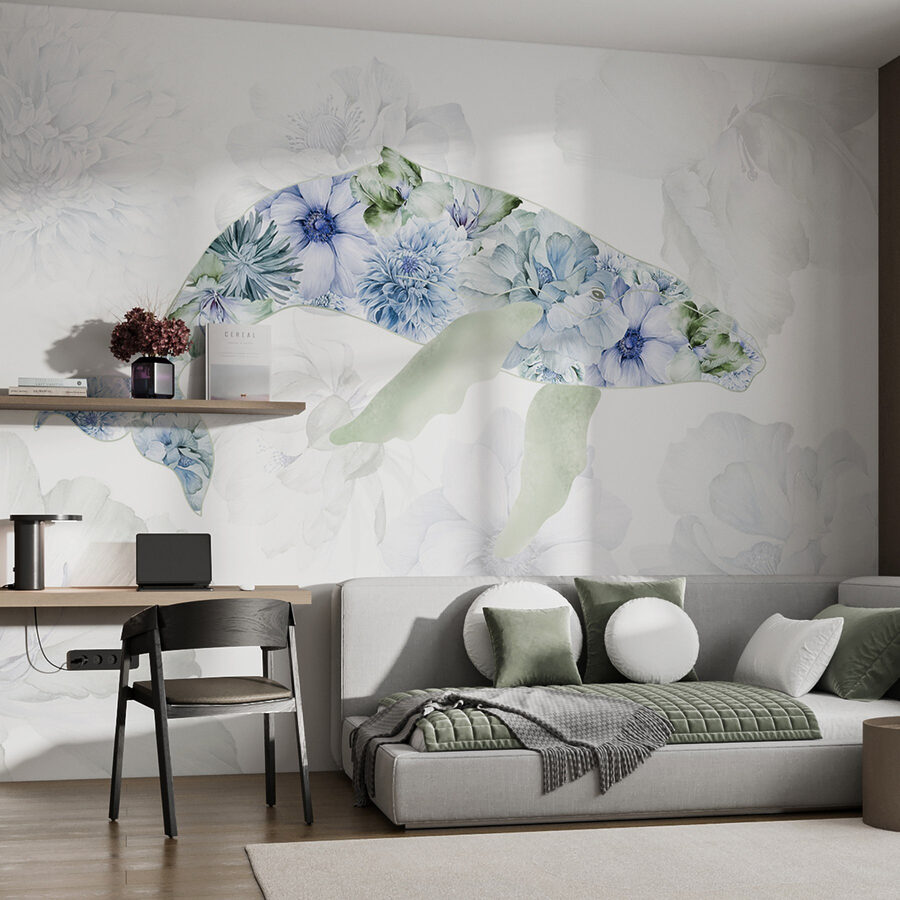 Walfisch mit Blumen darauf Walfisch mit Blumen darauf