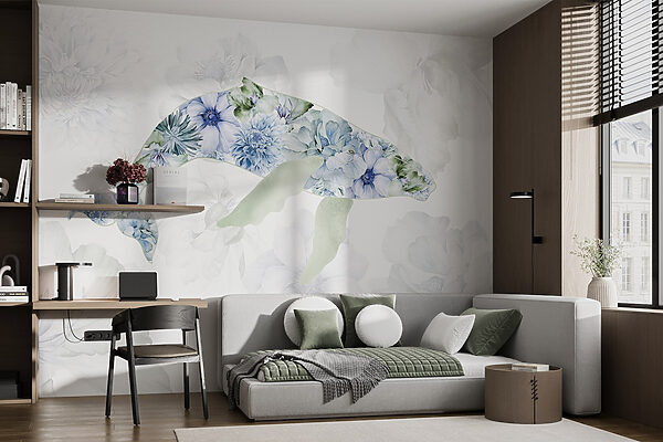 Walfisch mit Blumen darauf Walfisch mit Blumen darauf