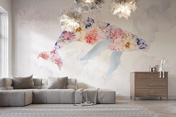 Delfin mit Blumen darauf Delfin mit Blumen darauf
