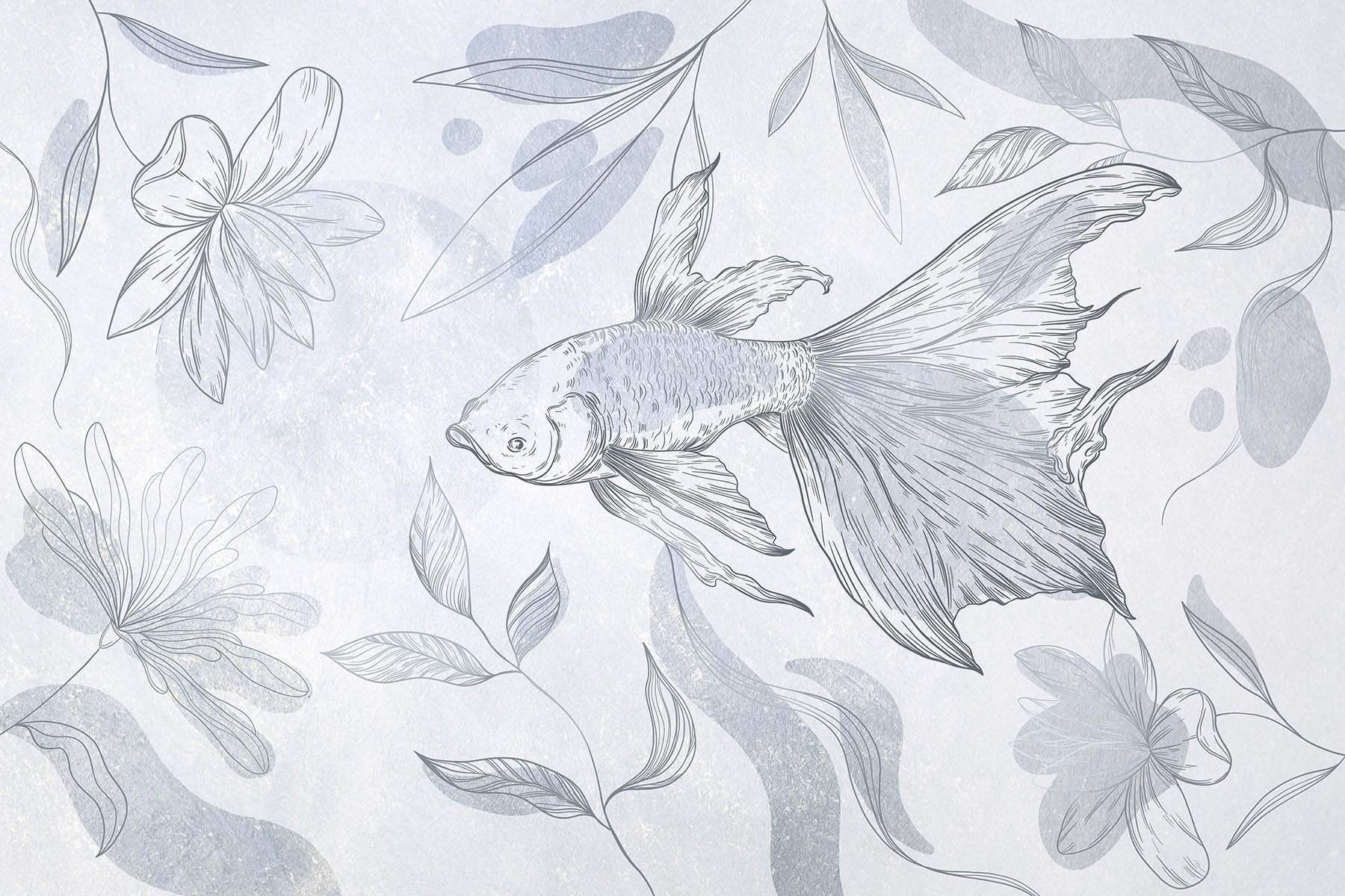 Drawing of a fish and plants