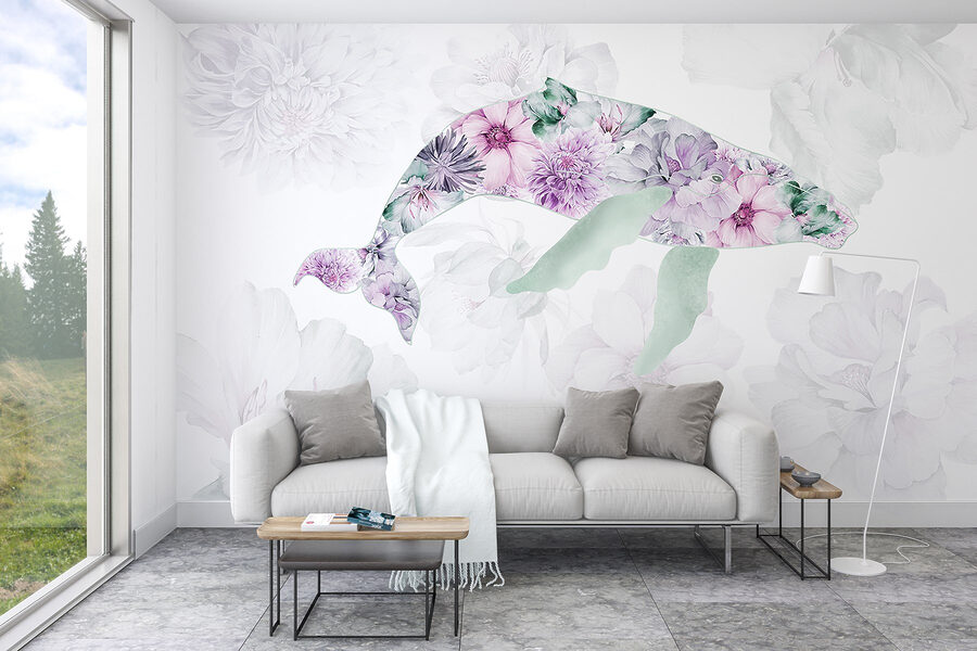 Delfin mit Blumen darauf Delfin mit Blumen darauf