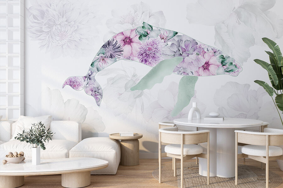 Delfin mit Blumen darauf Delfin mit Blumen darauf