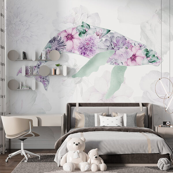 Delfin mit Blumen darauf Delfin mit Blumen darauf