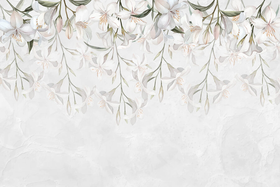 Weiße Blumen auf weißem Hintergrund