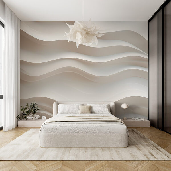 Weiße Wand mit gewellten Linien Weiße Wand mit gewellten Linien