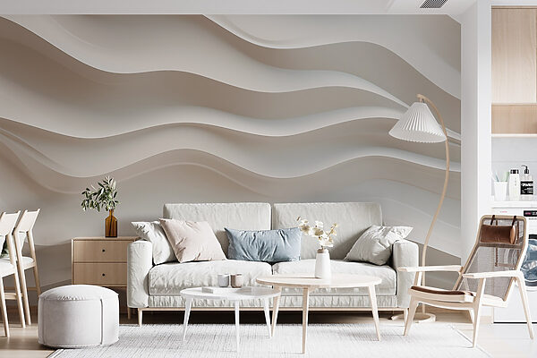 Weiße Wand mit gewellten Linien Weiße Wand mit gewellten Linien