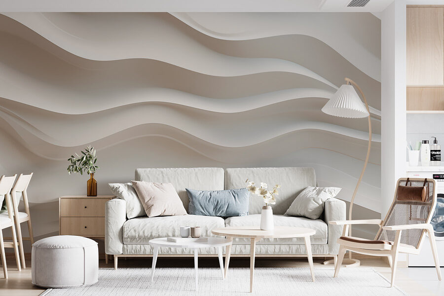 Weiße Wand mit gewellten Linien Weiße Wand mit gewellten Linien