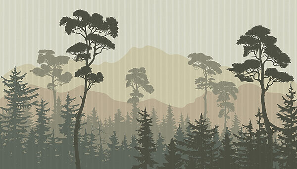 Landschaft mit Bäumen und Bergen Landschaft mit Bäumen und Bergen