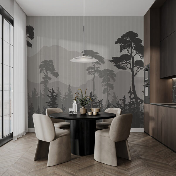 Landscape of trees and mountains Landscape of trees and mountains