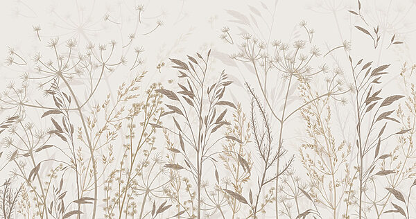 Zarte botanische Muster in neutralen Tönen Zarte botanische Muster in neutralen Tönen