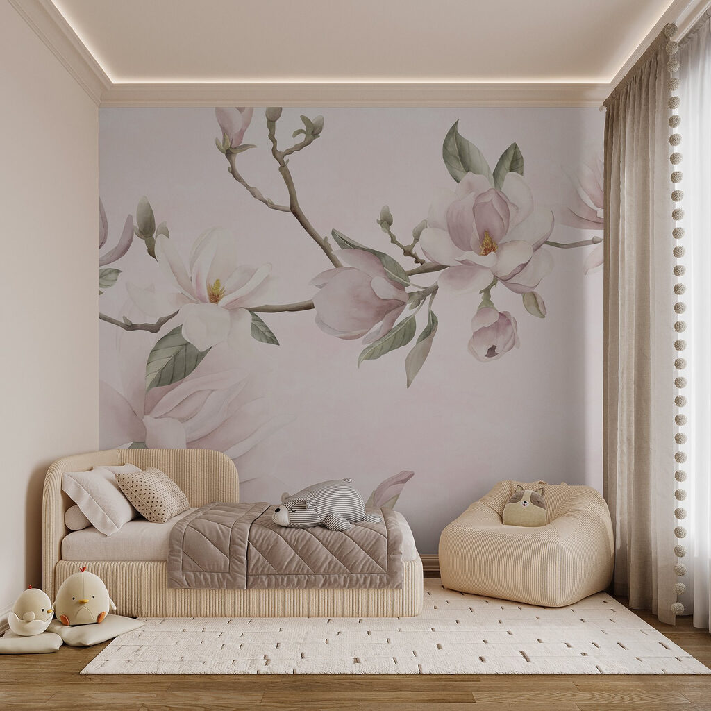 Delicate blooms on soft pastel background