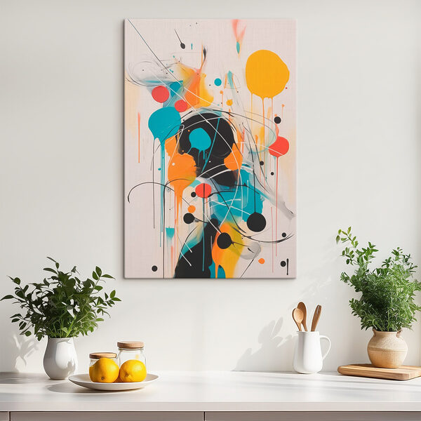 Painting of colorful circles and lines