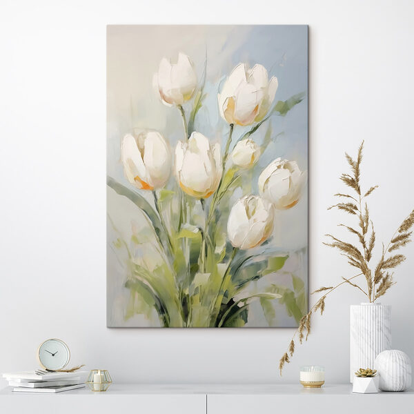 Wandbilder Gemälde von weißen Tulpen (Artikelnummer: s43435) Wandbilder Wandbilder Gemälde von weißen Tulpen (Artikelnummer: s43435)