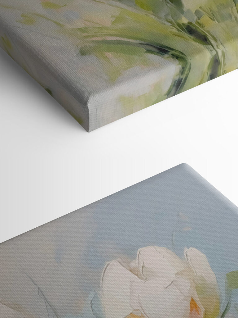 Painting of white tulips