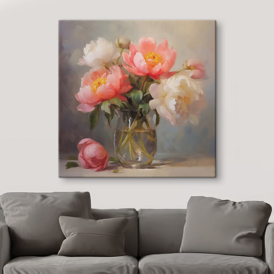 Gemälde von Blumen in einer Vase