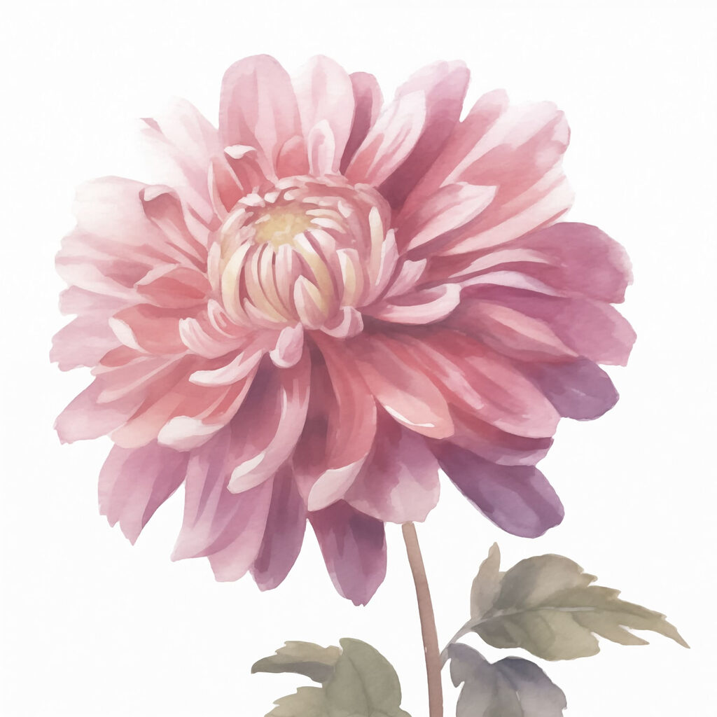 Rosa Blume mit grünen Blättern Rosa Blume mit grünen Blättern