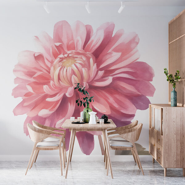 Rosa Blume mit grünen Blättern Rosa Blume mit grünen Blättern