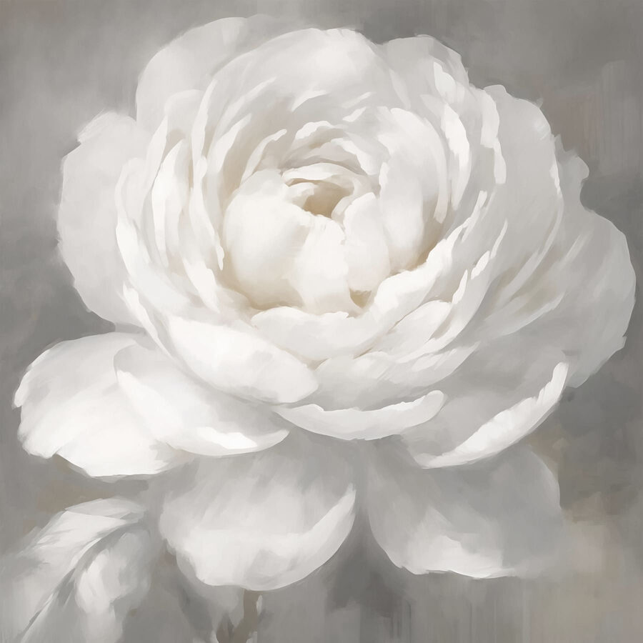 Weiße Blume mit Blättern