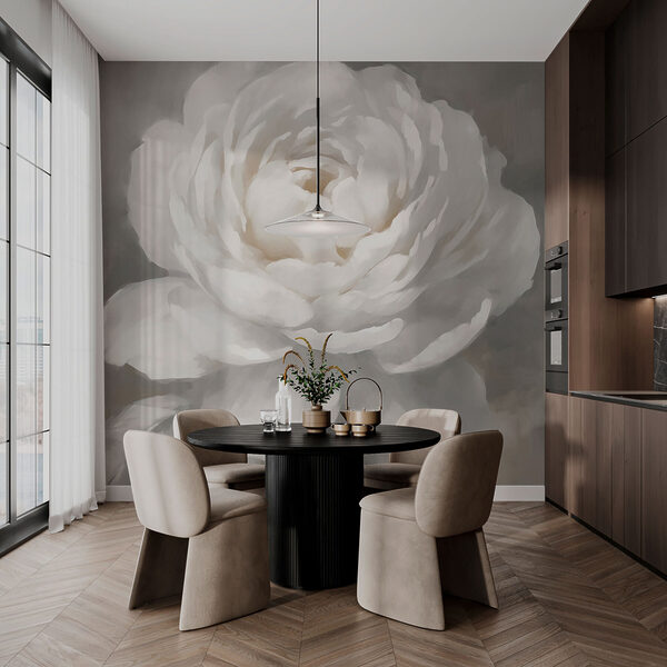 Weiße Blume mit Blättern Weiße Blume mit Blättern