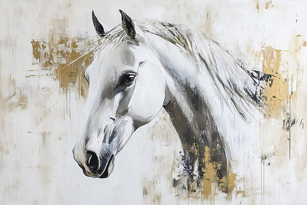 Painting of a white horse